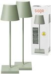 SIGOR 2 St&uuml;ck Nuindie 2.0 - Dimmbare LED Akku-Tischlampe Indoor & Outdoor, IP54