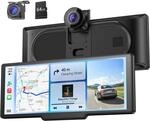 9,26" Drahtloses Tragbarer Car Play Display mit 4K-Front- & HD-R&uuml;ckfahr-Dual-Dashcam