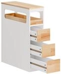 SoBuy Badezimmerschrank mit Rollen, Schmal Badschrank mit 3 Schubladen &ndash; Kompakte
