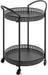 HAKU Servierwagen schwarz, Metall - Ma&szlig;e: B 51 cm x H 71 cm x T 42 cm, Style: Art