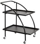 HAKU Servierwagen schwarz, Metall - Ma&szlig;e: B 68 x H 71 x T 42 cm, Style: Modern