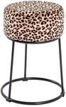 HAKU Hocker Motiv, schwarz, MDF, Metall, Textilgewebe - Ma&szlig;e: H 46 cm x &Oslash; 30 cm,