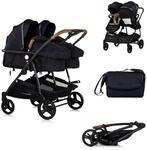 Chipolino Geschwisterkinderwagen Duo Smart klappbar umbaubar verstellbar Fu&szlig;sack