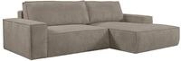 Vente-unique - Ecksofa mit Schlaffunktion - Ecke rechts - Cord - Taupe - Amelia