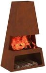vidaXL Feuerstelle Braun 60 x 35 x 100 cm Wetterfeststahl, Stylischer...