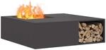 vidaXL Feuerstelle Schwarz 100 x 100 x 30 cm Stahl, Eleganter Garten- und
