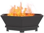vidaXL Feuerstelle Schwarz 75 x 75 x 28 cm Stahl, Feuerstellen f&uuml;r drau&szlig;en,...