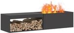 vidaXL Feuerstelle Schwarz 160 x 45 x 35 cm Stahl, Garten & Terrasse,...