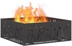 vidaXL Feuerstelle Schwarz 80 x 80 x 30 cm Stahl, Moderner Feuerplatz f&uuml;r...