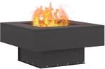 vidaXL Feuerstelle Schwarz 60 x 60 x 30 cm Stahl, Stylischer moderner...