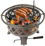 Feuerschale mit Grillrost, Feuerkorb f&uuml;r den Garten, Firebowl &Oslash; 75x60 cm,...