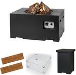 Happy Cocooning Mania Feuertisch Komplettset 12 kW rechteckig klein 80x60x40 cm