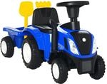 HOMCOM Sitzbagger NEW Holland Aufsitzbagger mit Lenkrad Lichtern Schaufel