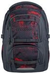 coocazoo Porter Schulrucksack &bdquo;Broken Black&rdquo;, schwarz-rot, ergonomischer &