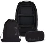Satch Pack Schulrucksack Set 3tlg. inkl. Schlamperbox und Sportbeutel (Blackjack)