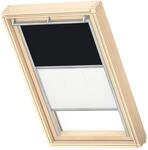 VELUX Original Dachfenster Duo Verdunkelungsrollo f&uuml;r F06, Schwarz, mit Grauer