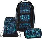 Satch Pack Schulrucksack Set 3tlg. inkl. Schlamperbox und Sportbeutel (Caleido Blue)