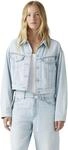Levi's Damen Jeansjacke Shrunken 90s Trucker mit Pattentaschen, Relaxed Fit, Blau