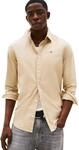 Tommy Jeans Herren Hemd Original Stretch Langarm, Beige (Silt), S