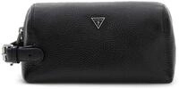 GUESS Leder Kulturbeutel Monaco Necessaire Black schwarz