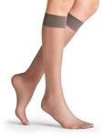 FALKE Damen Kniestr&uuml;mpfe Seidenglatt 15 DEN W Kh transparent einfarbig 1 Paar, Grau