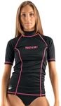 SEAC T-Sun Short Lady, Rash Guard zum Schwimmen, Surfen, Tauchen, UV-Schutz, schwarz,