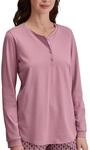CALIDA Favourites Langarmshirt Damen, aus 100% Baumwolle, pflegeleicht Lilas...