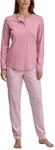 CALIDA Striped Dreams Pyjama, Schlafanzug, lang Damen, aus 100% Bio-Baumwolle,