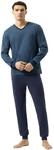 Mey Nachtw&auml;sche Serie Wintery Herren Schlafanz&uuml;ge lang Yacht Blue (M)