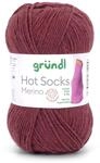 Gr&uuml;ndl Hots Socks Merino uni, 4-f&auml;dige Sockenwolle, 50 g /200m,75% Schurwolle
