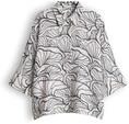 OPUS Damen Dreiviertelarmbluse | Printbluse mit feinem Webstreifen Loose Fit Coal