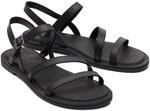 TOMS Kira Leder Damen Schwarze Sandalen - EUR 42