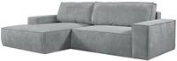 PASCAL MORABITO Ecksofa mit Schlaffunktion - Ecke Links - Kord - Hellgrau -...