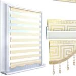 Brillant&reg; Doppelrollo Klemmfix ohne Bohren &ndash; Medusa Barock Muster mit Glitzer,