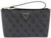GUESS Utensilientasche Laurel II Wristlet Pouch Coal Logo dunkelgrau