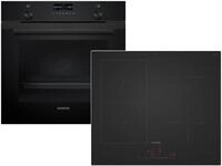 Siemens Set PQ100J60PL Pyrolyse-Backofen Deep Black Inox HB279GBB3 +