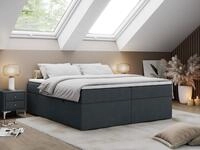 MKS MEBLE Boxspringbett 200x200 cm ohne Kopfteil mit Bettkasten, Premium Multipocket