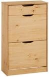 IDIMEX Schuhkipper Basil, sch&ouml;ner Schuhschrank aus Kiefer gebeizt/gewachst,