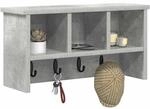 vidaXL Wandmontierter nachttisch mit Regal Beton Grau 50 x 16 x 26 cm,