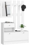 AKORD Garderoben-Set, 2-teilig, Schuhkommode mit Aufsatz und Schublade B25 x H170 x