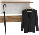 CARO-M&ouml;bel Wandgarderobe BILBAO 2-teilig, Wotan Eiche/Wei&szlig;, bietet neun