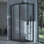 doporro Viertelkreis Duschkabine Schiebet&uuml;r Duschabtrennung BxTxH 90x90x190 cm