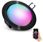 SSC-LUXon RX-3 LED Einbauleuchte schwarz rund flach - inkl. GX53 smart LED 6W RGB CCT