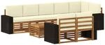 vidaXL Sofagarnituren Massivholz Akazie, Garten-Sofa, modulares Ecksofa, modernes