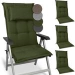 Beautissu 4er Set Premium Gartenstuhlauflage Hochlehner 120x50x7cm Dicke Polster