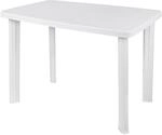 Spetebo Kunststoff Gartentisch 100 x 72 cm - wei&szlig; - Campingtisch rechteckig im