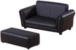 HOMCOM Kindersessel mit Fu&szlig;hocker, Kindercouch mit Hocker, Kindersofa, Sofa Sessel,