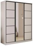Masseno Schwebet&uuml;renschrank PINA 160/205/58 cm Kleiderschrank mit 4 Schubladen