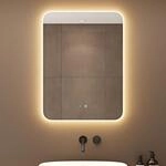 dopporo LED Badspiegel 60x80/80x60cm Badzimmerspiegel mit Beleuchtung Spiegel mit