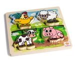 Eichhorn - F&uuml;hl-Puzzle mit Stoff - Bauernhoftiere mit Textilelementen, aus Holz, 5